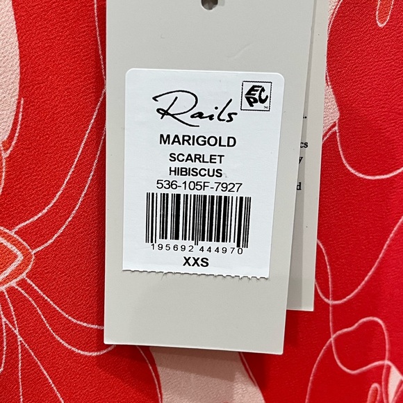 Rails Marigold Scarlet Hibiscus Floral Maxi Dress - Picture 6 of 8